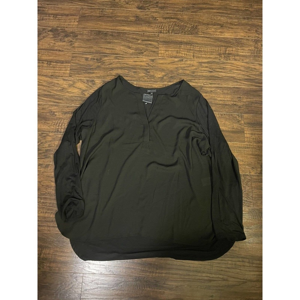 Jones New York Women Black Long Sleeve Blouse 1X Plus
